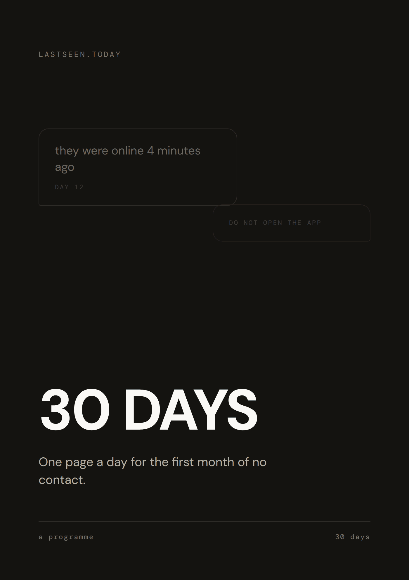 30 DAYS programme cover
