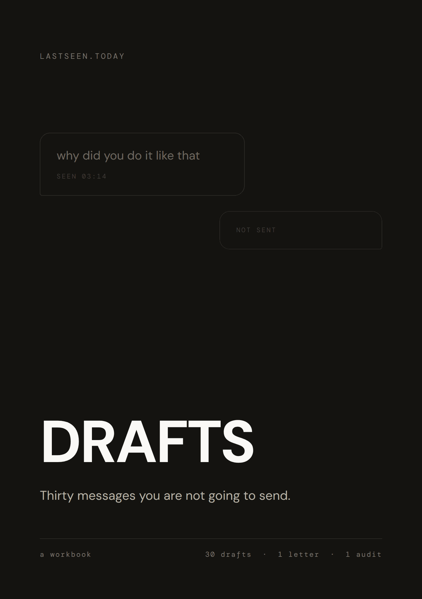 DRAFTS workbook cover