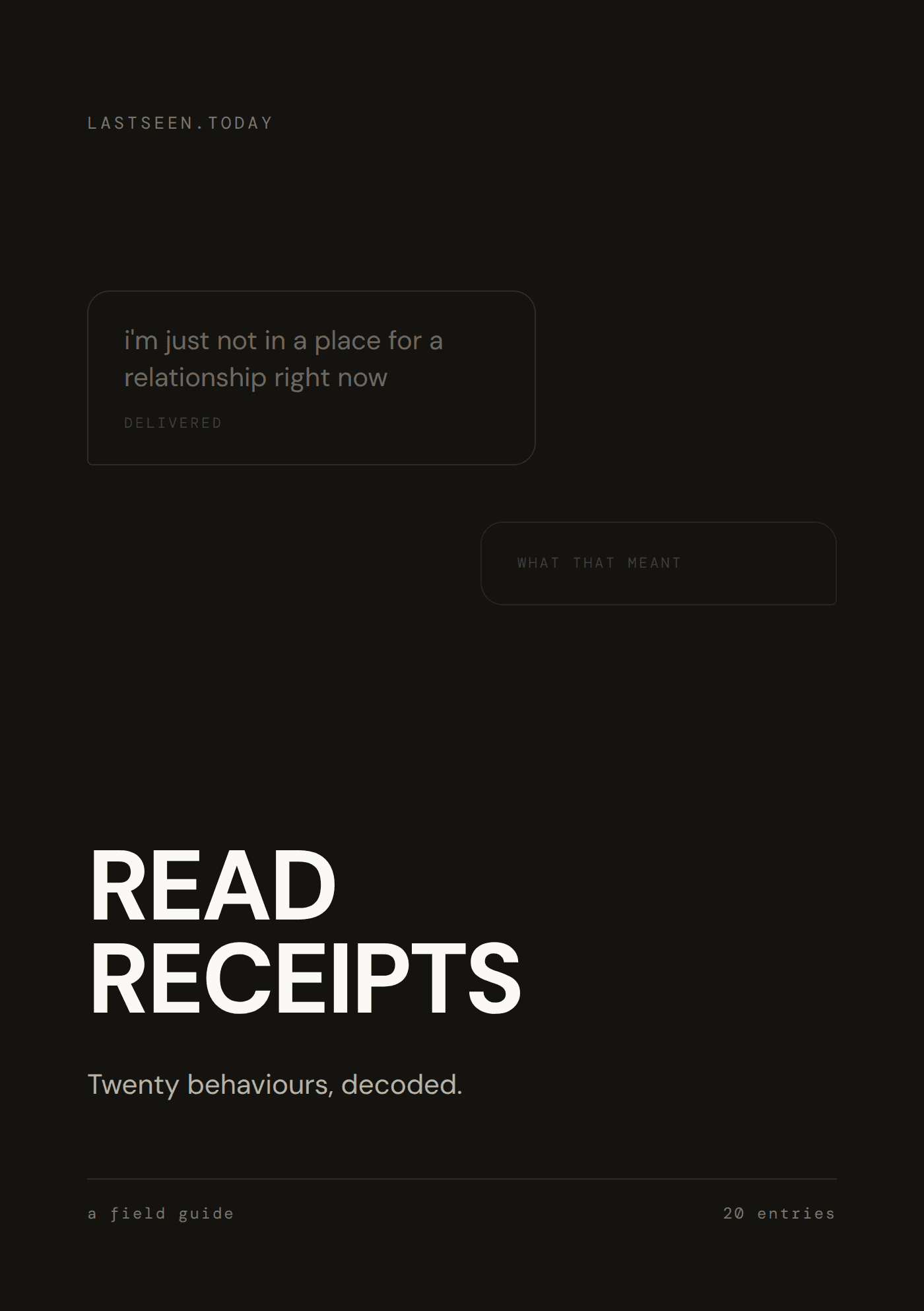 READ RECEIPTS field guide cover